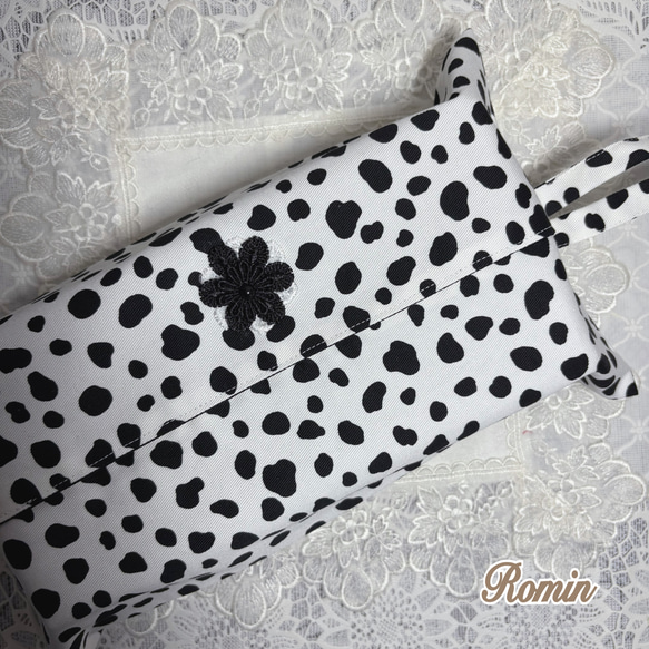 ボックスティッシュカバー ダルメシアン柄 ティッシュケース Romin