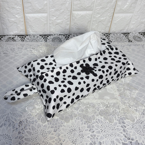 ボックスティッシュカバー ダルメシアン柄 handmade