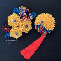 ゆうちゃん様オーダー品 つまみ細工の髪飾り かんざし 百福堂