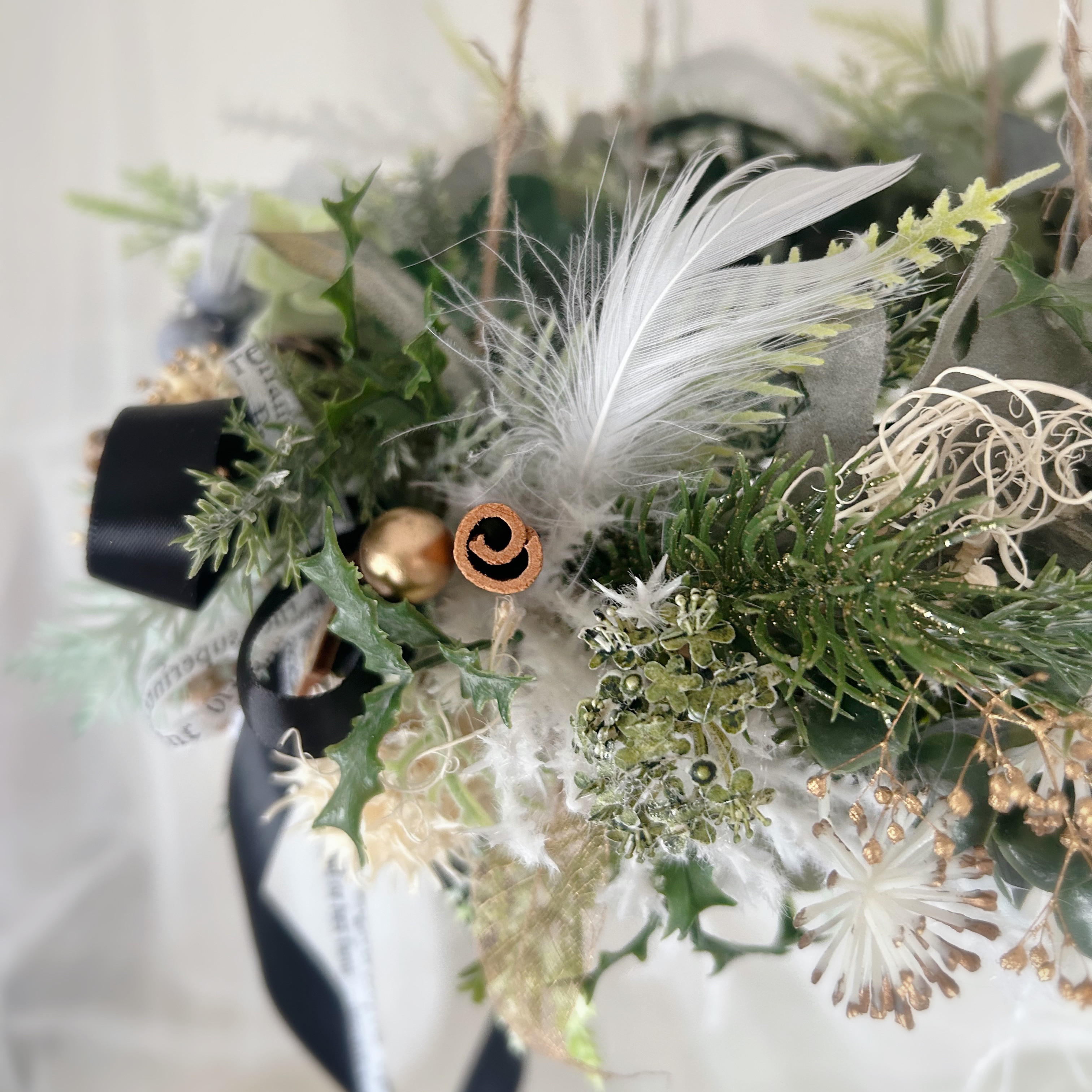 【再販×2】ナチュラルコットンクリスマスフライングリース無料ラッピング クリスマスリース クリスマスインテリア シック