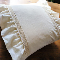 ホワイトコットン♪レース付きラッフル両開きカーテンリボンクリップ付き♡ ホワイトコットン♪レース付きラッフル両開きカーテンリボンクリップ