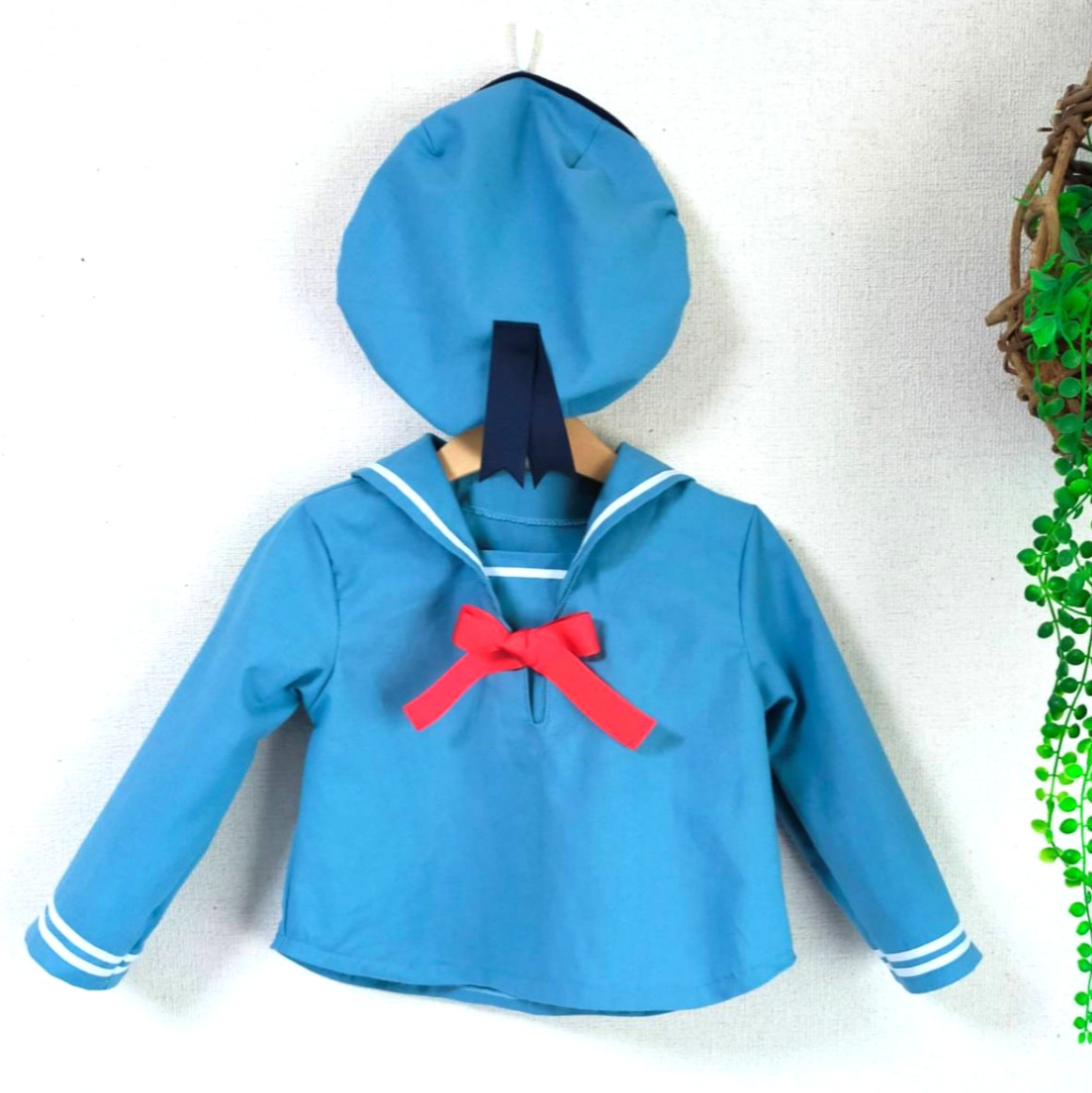 カラーが豊富❗コットン100％の セーラーカラーのプルオーバー&帽子