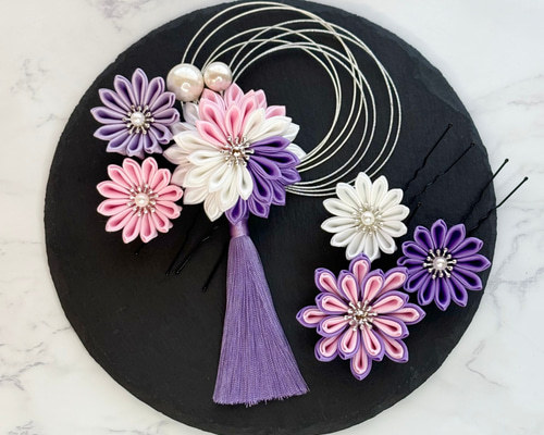 c*a様 七五三　七五三髪飾り　ヘッドドレス　着物髪飾り　リメイク髪飾り015 七五三髪飾り 7歳/和装髪飾り ヘッドドレス ヘッドパーツ 振袖 色打掛