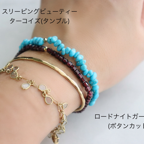 アリゾナ産スルーピングターコイズブレスレットK18 アリゾナ産スルーピングターコイズブレスレットK18