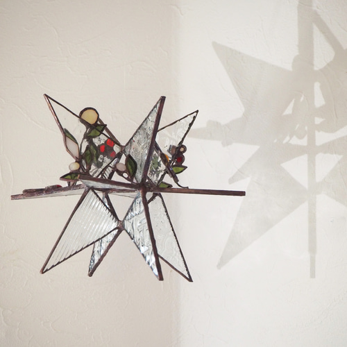 2way ステンドグラスのクリスマスオーナメント その他インテリア雑貨