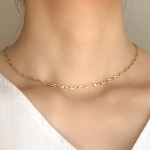 お肌にやさしい 金属アレルギー対応 シンプルチェーン ゴールド