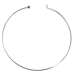 ネジ式 ワイヤーネック チョーカー 銀色 シルバーカラー アクセサリーパーツ 金具 1枚目の画像