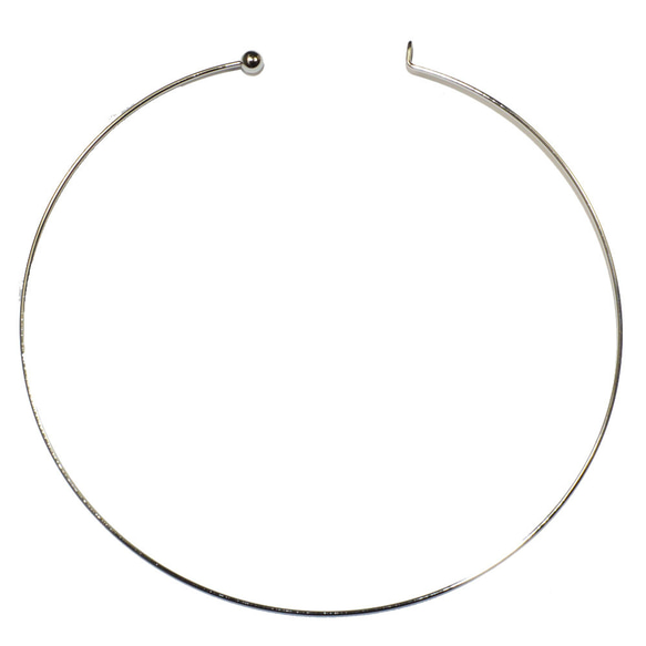 ネジ式 ワイヤーネック チョーカー 銀色 シルバーカラー アクセサリーパーツ 金具 1枚目の画像