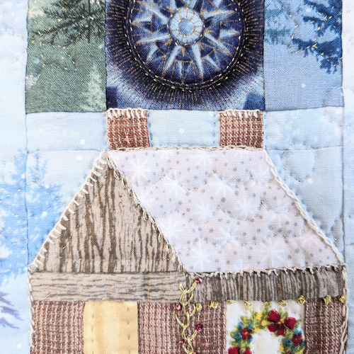 北欧風小さなクリスマスインテリア☆パッチワークキルトのタペストリー