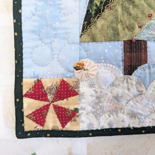 北欧風小さなクリスマスインテリア☆パッチワークキルトの