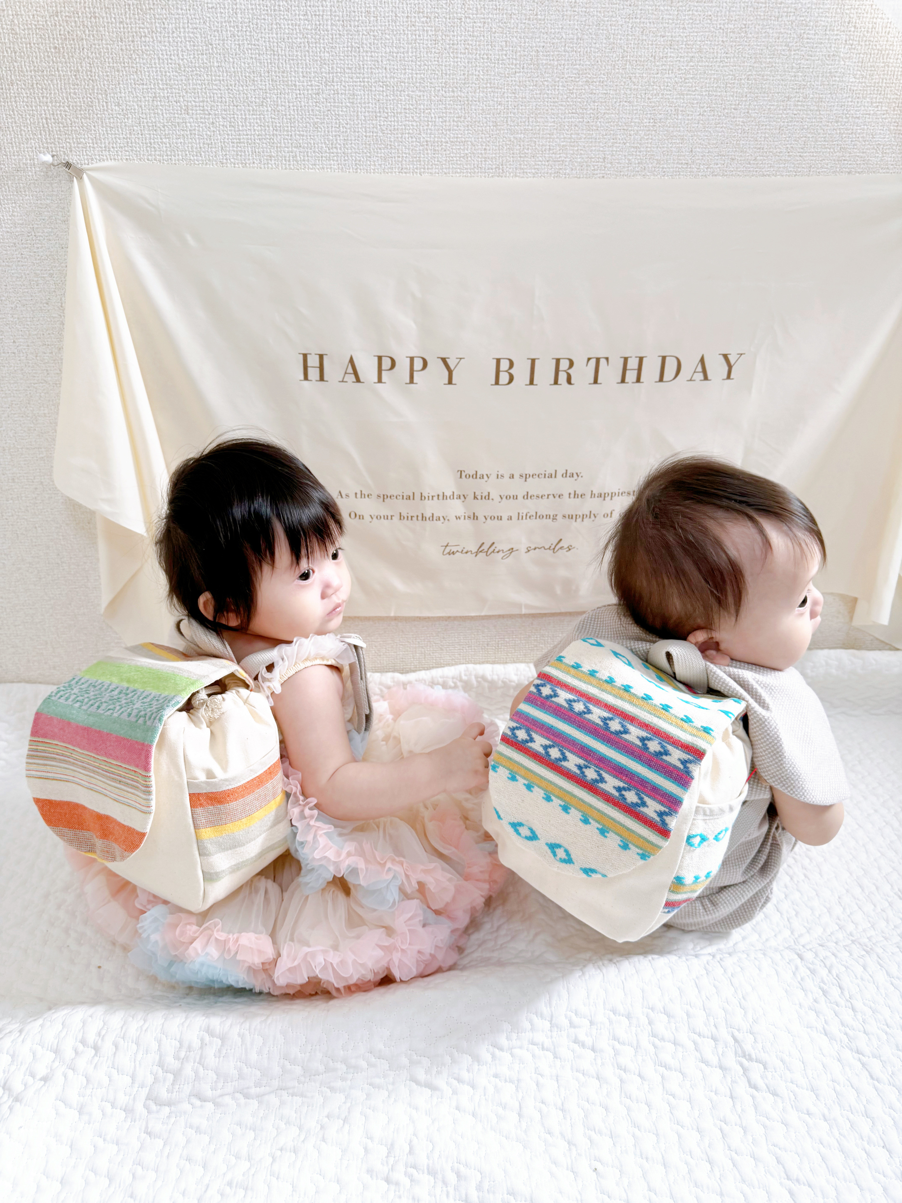 【国産帆布使用】おしゃれベビーリュック2個セット 誕生日 双子 出産祝い プレゼント