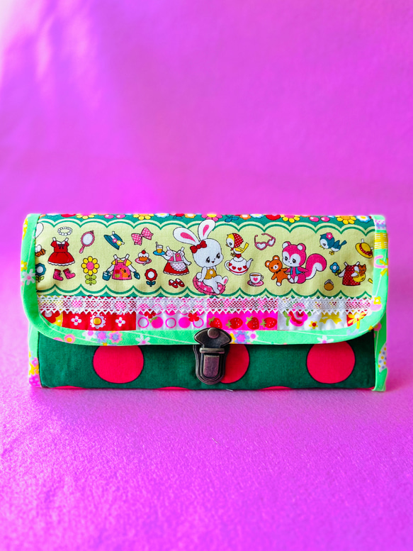 昭和レトロアニマル 可愛い長財布 ぐりーん 長財布 マリコヤ momohouse