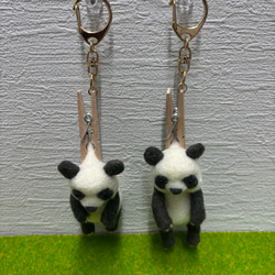 羊毛フェルト つままれパンダ キーホルダー 羊毛フェルト toiro 通販