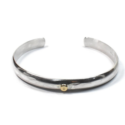 一点物 K18 シルバー 甲丸バングル No-7 ブレスレット・バングル