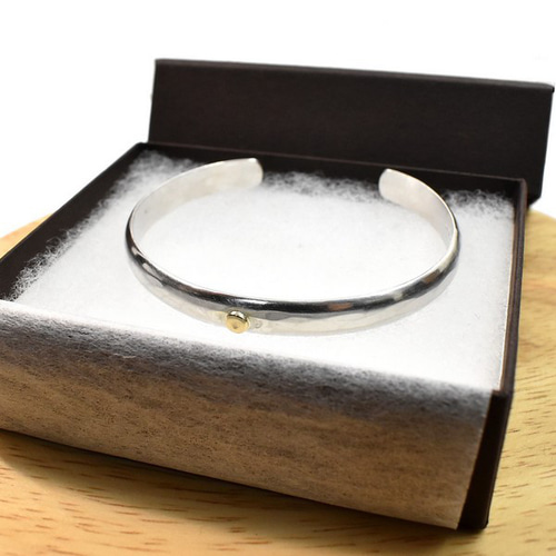 一点物 K18 シルバー 甲丸バングル No-7 ブレスレット・バングル