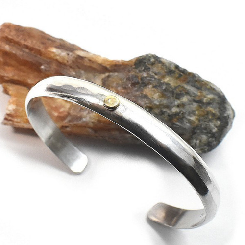 一点物 K18 シルバー 甲丸バングル No-7 ブレスレット・バングル