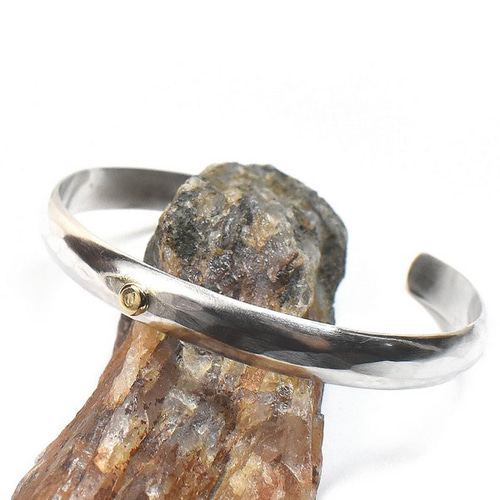 一点物 K18 シルバー 甲丸バングル No-7 ブレスレット・バングル