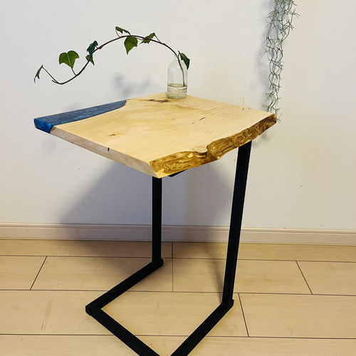 レジンテーブル　ソファテーブル　サイドテーブル　栃 レジンテーブル ソファテーブル サイドテーブル 栃 サイド