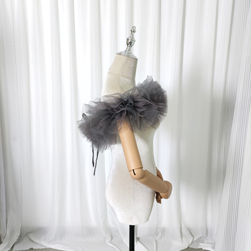 取り外しオフショルダー ピンク 爽やかで優しい グレー ビスチェ  