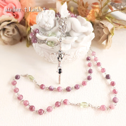 ☆レピドライト＆フローライト ロザリオ☆ ~Lepidolite