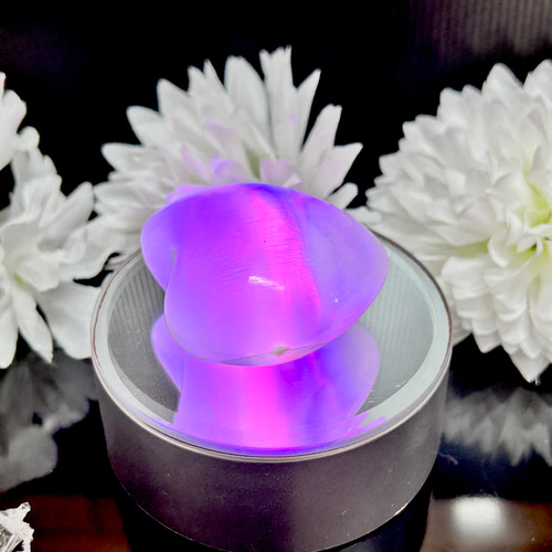 セレナイト 41mm ハート型 過去世を知る～癒しの天然キャッツアイ