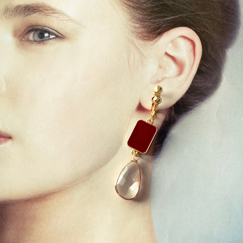 noakoma＊Autumn matte color - red ブレスレット + イヤリング セット