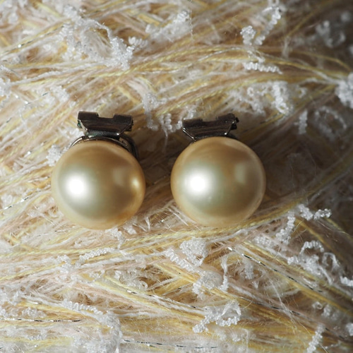 フランス ライトゴールドパール ヴィンテージイヤリング イヤリング