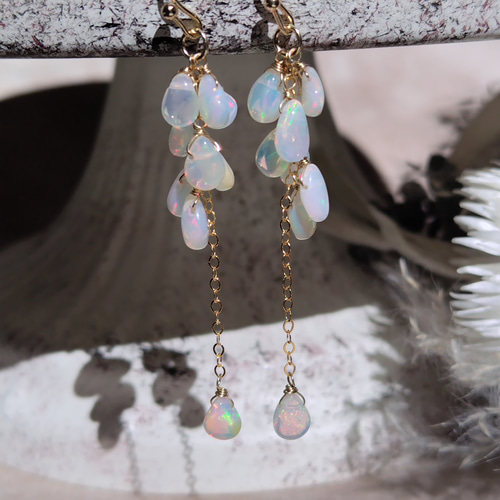 14kgfカラーオパール・プレシャスオパールピアス/イヤリング