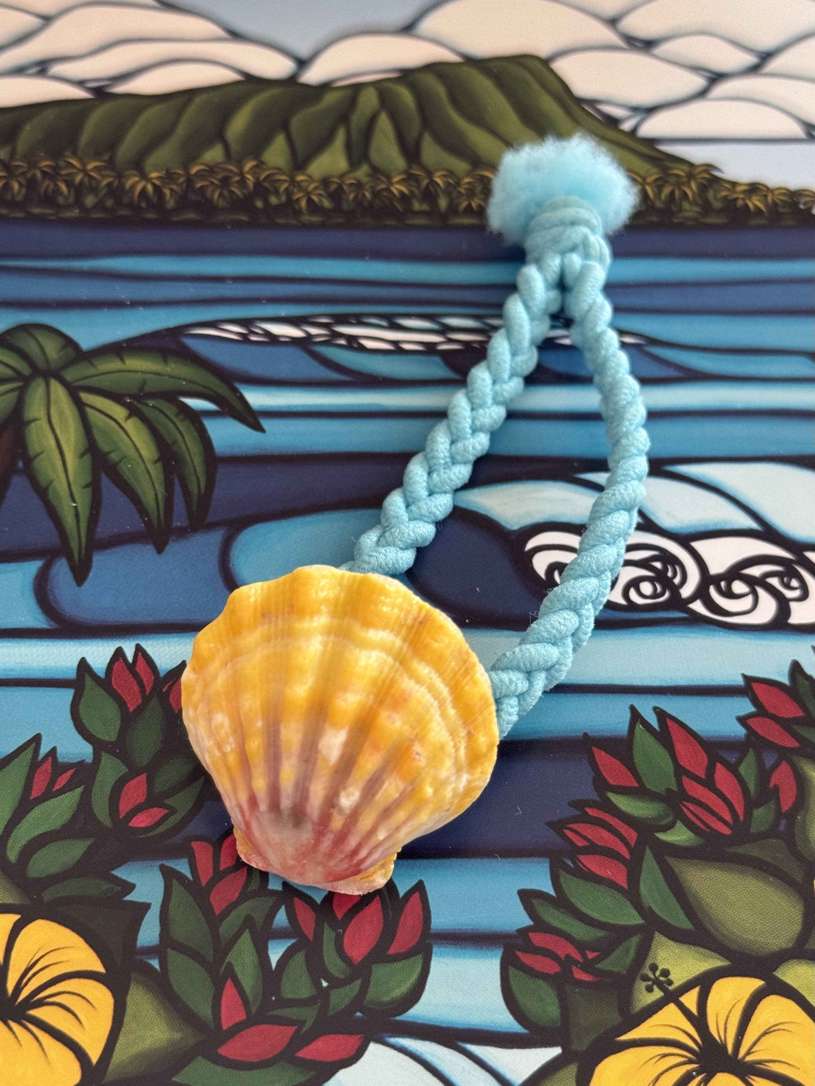 ハワイアンサンライズシェルのヘアゴム/ブレスレット