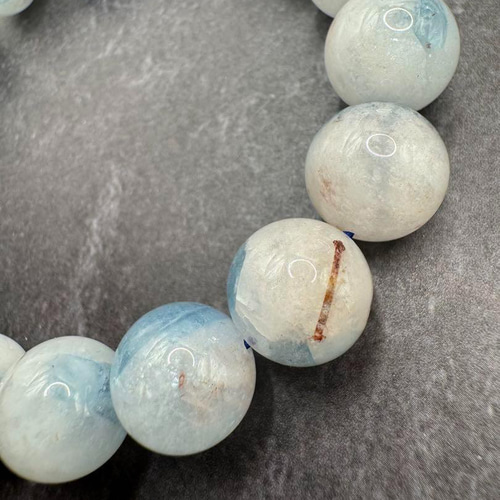 12mm 縁起物★だるま リビアン アクアマリン 水晶★ブレス 天然石 パワー 3月の誕生石 結婚 縁起物 数珠 瑞獣 天然石アクセサリー ブレス