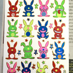 キラキラシール/レトロチックうさぎさん 昭和感満載のウサギ 再入荷