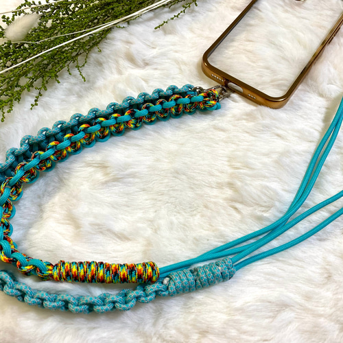 パラコード・スマホショルダーストラップ スマホショルダーストラップ ブラックスマホショルダー パラ