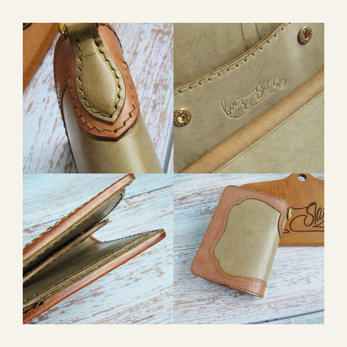 ミドルウォレット　ヌメ革　シビラ ミドルウォレット [シビラリスシオ 茶x緑] 長財布 bersiar-siar 通販