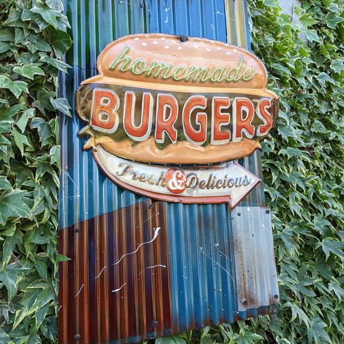 アメリカンダイナー  壁掛け看板  ハンバーガー屋さん  サインボード アメリカンダイナー 壁掛け看板 ハンバーガー屋さん サインボード