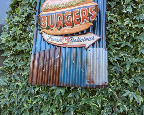 アメリカンダイナー 壁掛け看板 ハンバーガー屋さん サイン