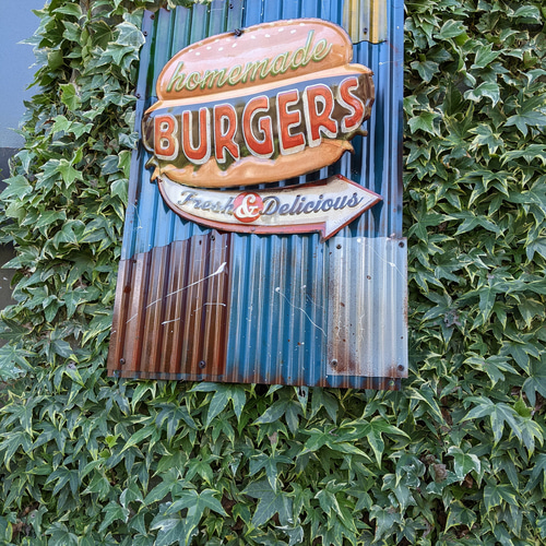 アメリカンダイナー 壁掛け看板 ハンバーガー屋さん サインボード