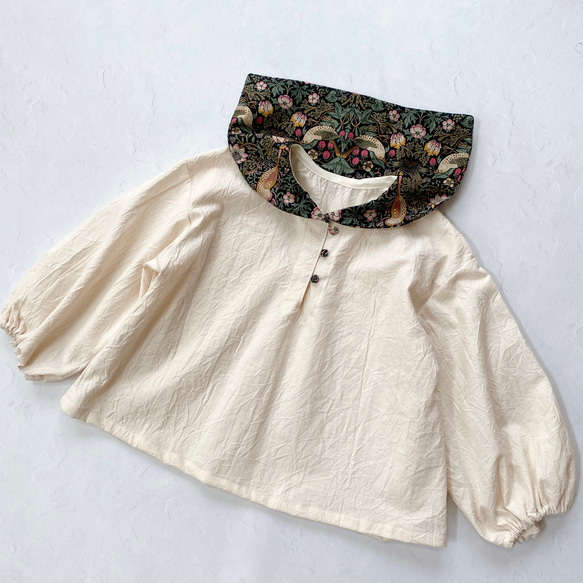 受注制作・ウィリアムモリス いちご泥棒 セーラートップス 80.90  