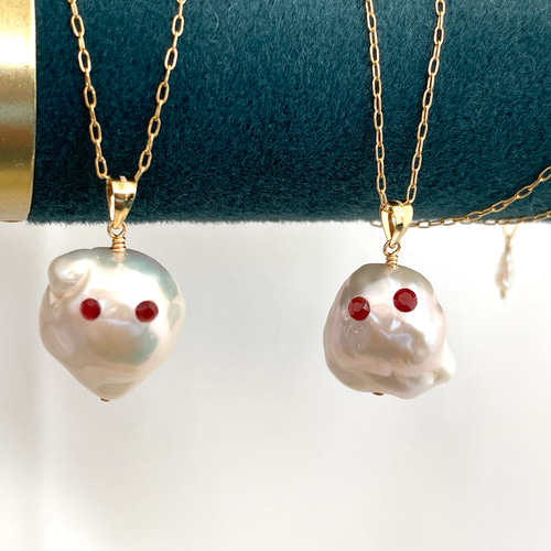 CADEAUX お化けちゃんチャーム ペンダントトップ　一点物希少 オバケちゃん👻🎀💎 #ペンダントトップ#ピアスチャーム#K18