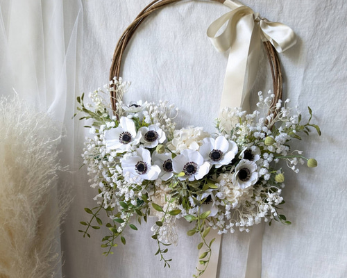 リースブーケ＊*アネモネ/カスミ草(ブートニア付き) ブーケ casico