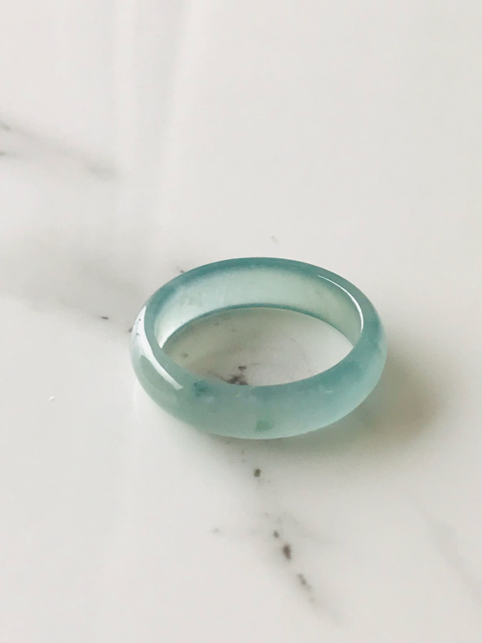 [R138-016］ ジェイド　JADE ヒスイ　本翡翠　くりぬき　リング　天然石　一点物　グアテマラ産　7号