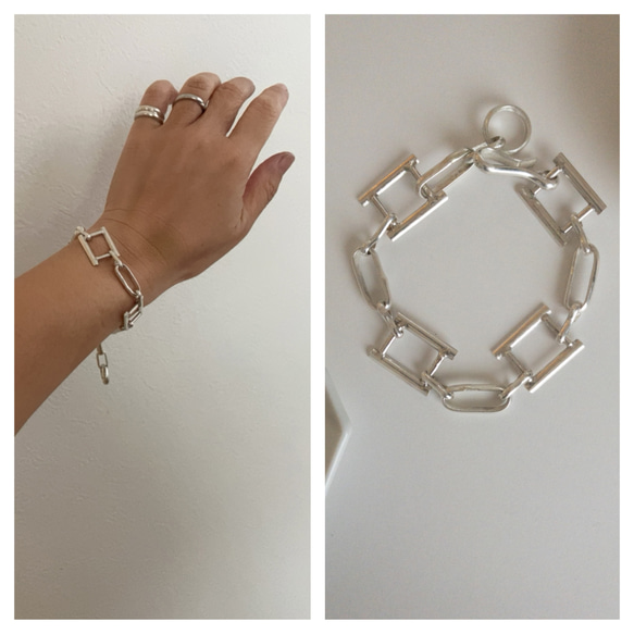 silver950 & brassインフィニティ チェーン ブレスレット 3