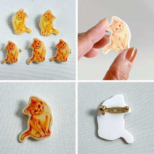 カシラ　猫デザイン ベレー帽 グレー ピンク カシラ 猫デザイン ベレー帽 グレー ピンク