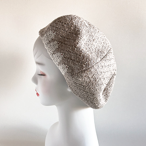 即納品】大きいサイズにも対応！ピンクグレーのふんわり6枚はぎベレー