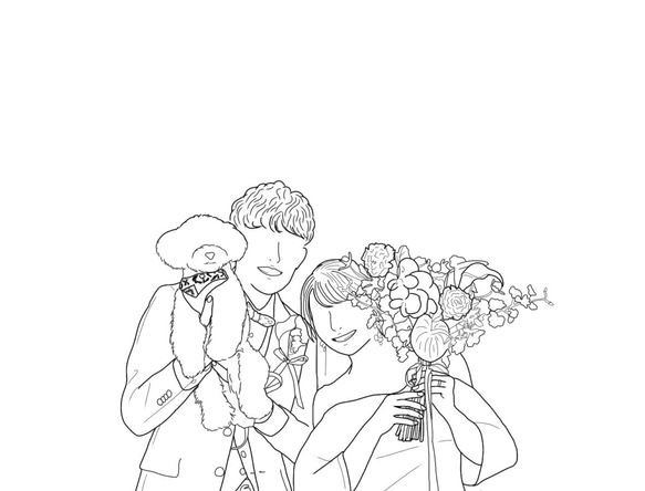 モノクロ】イラストオーダー//似顔絵//線画//おしゃれ//かわいい
