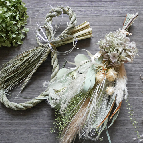 2wayお正月飾り】スワッグにもなるしめ縄飾り・末広がりのかたち