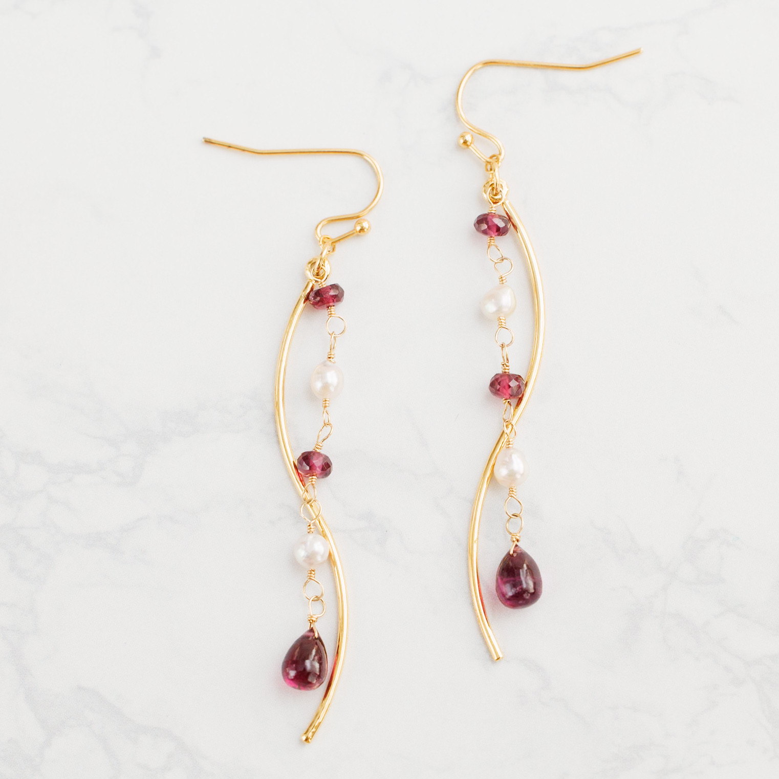 パープルガーネット あこや真珠 ピアス イヤリング ピアスチャーム