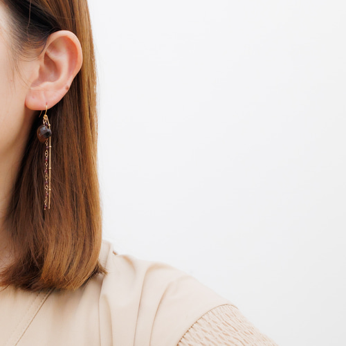 モンタナアゲート ガーネット ピアス イヤリング ピアスチャーム  