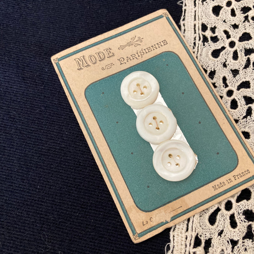 フランスアンティーク ガラスボタンシート ボタン chezyuno 通販