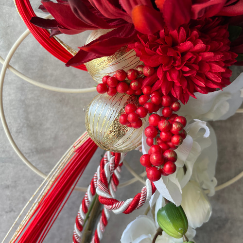 ご確認用になります。　金襴リボン　赤が綺麗❣️ モダン　豪華　しめ縄飾り ご確認用になります。 金襴リボン 赤が綺麗❣️ モダン 豪華 しめ縄