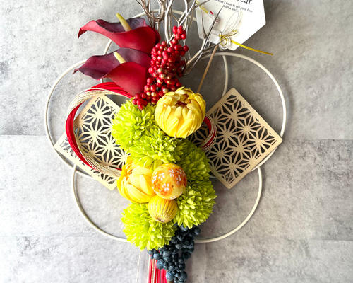 しめ縄　Ｗ７　しめ飾り　正月飾り　水引き　アーティフィシャルフラワー　Ｗ しめ縄W7しめ飾り正月飾り水引きアーティフィシャルフラワーW